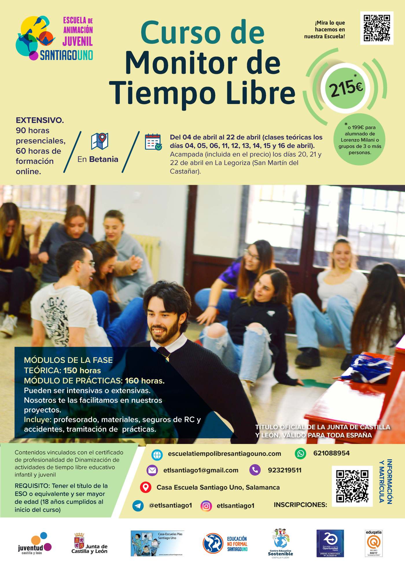 Curso de Monitor 42 en la Escuela de Animación Juvenil y Tiempo Libre de Santiago Uno