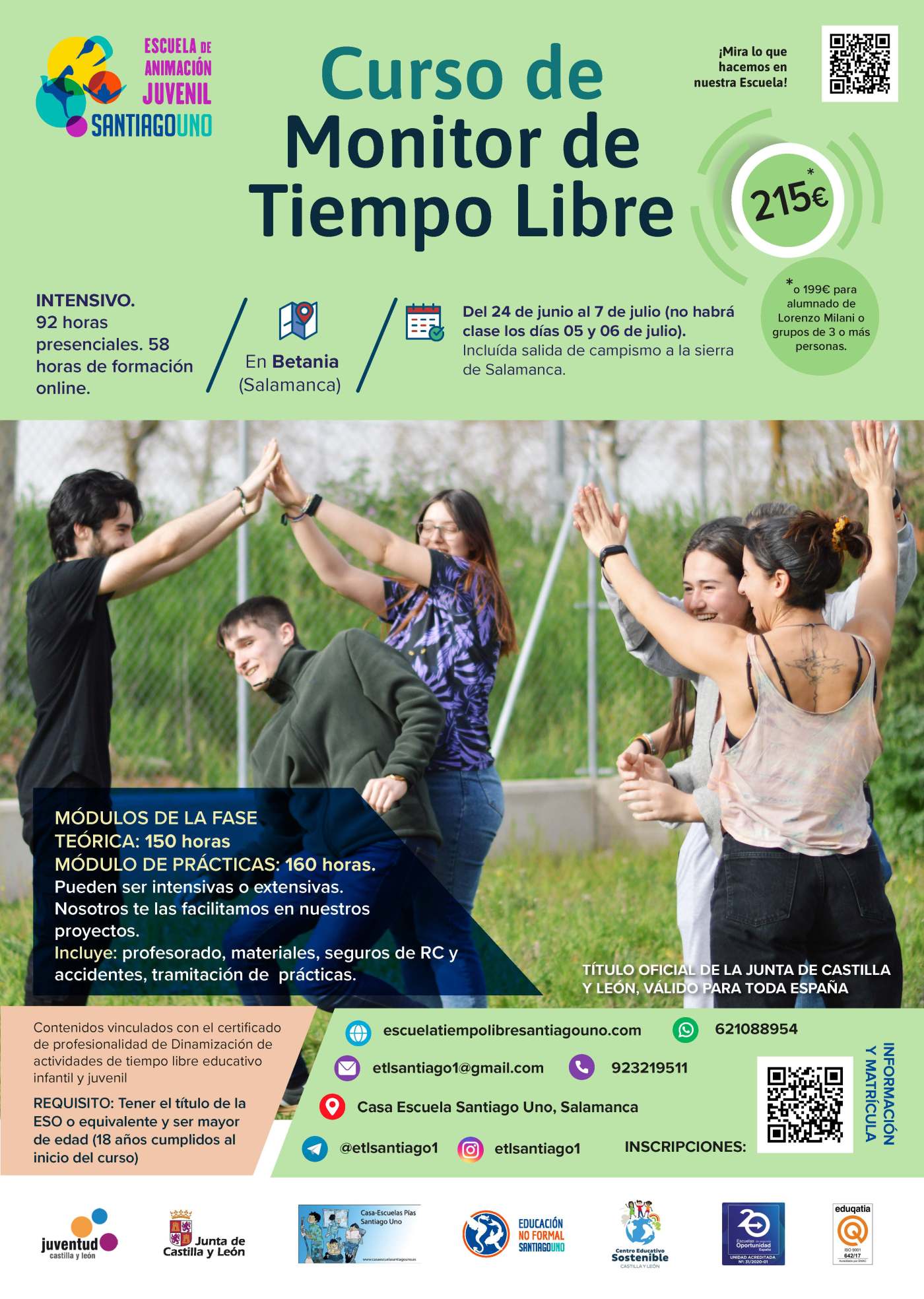 Curso de monitor de tiempo libre 44 en verano de 2025